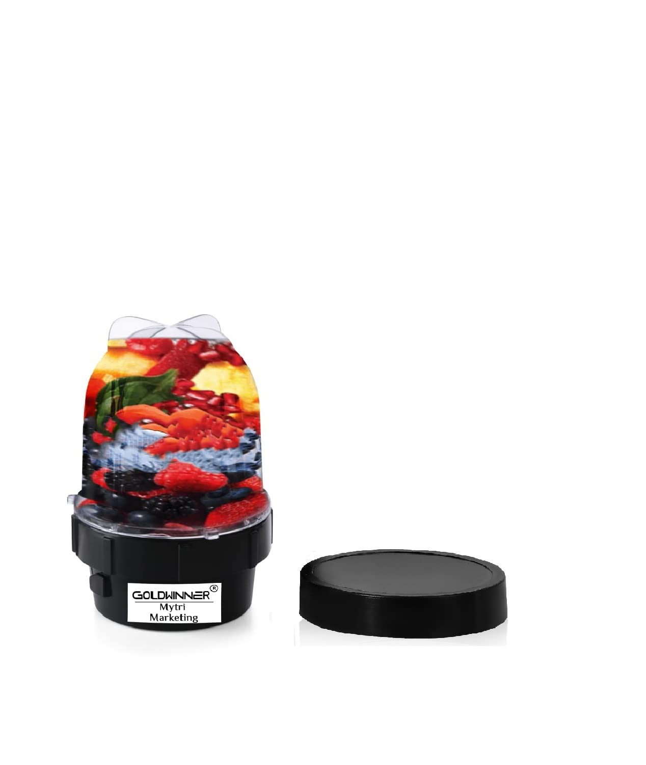 Goldwinner Bullet Jar for Mixer Grinder Small Set of 1 (350 ML) ABS Transparent Juicer Jar, Black- NMA117-image-48