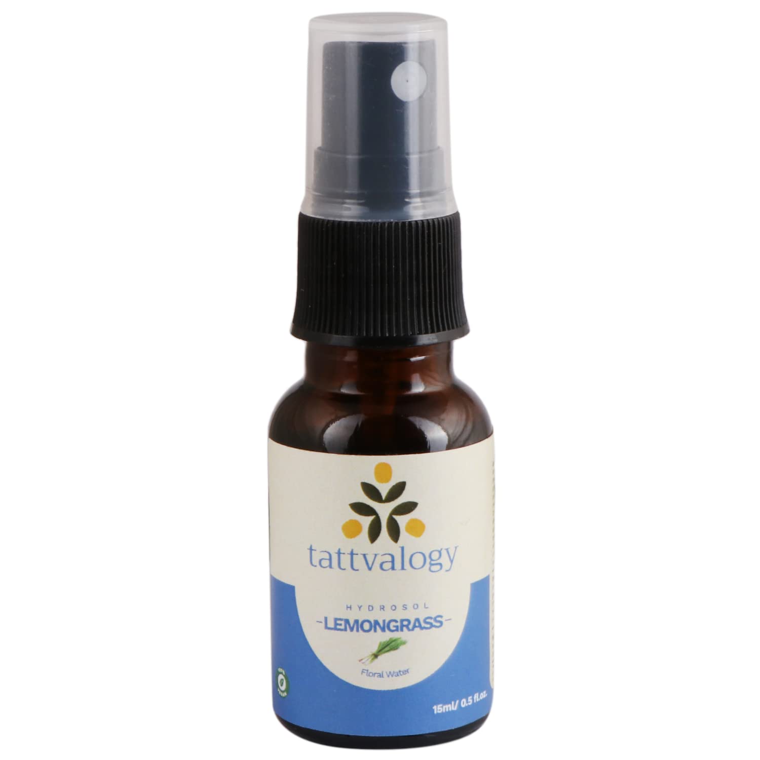 Tattvalogy Lemongrass Hydrosol-Toner for Oily Skin, Natural Mosquito Repellent Body Spray (15ml)