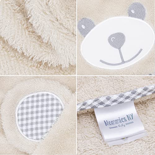 Premium Baby Hooded Towel - Organic Bamboo Baby Bath Towel - Cute Teddy Bear Ears - Soft, Large Baby Towel With Hood For Infant, Toddler - Great Gift For Baby Boy Or Girl (Silky Beige Bear, 1) #TOP4