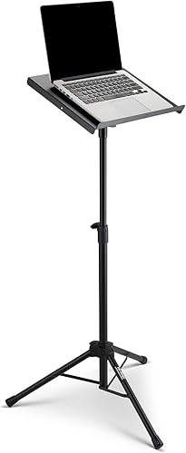 Miniatura 4 de On-Stage LPT7000 Deluxe - Soporte para laptop, altura e inclinación ajustables, construcción de metal, negro, plegable