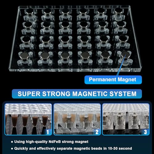Image of Lab Use Magnetic Rack Separator for DNA, RNA or Protein Purification for 96-Well deep Well Plate for 0.1ml or 0.2ml 96-Well microplate
