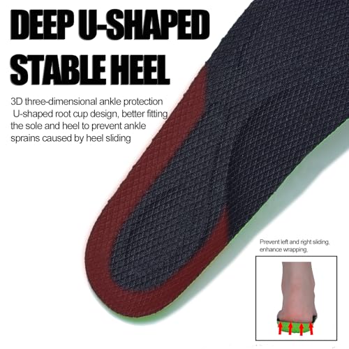 2 Pairs of Comfort Insoles with Memory Foam for Men & Women - Shock-Absorbing, Breathable & Arch Support for Sports, Work and Everyday Use (Black, Men 6.5-7.5 | Women 7.5-8(10.24")(26MM))
