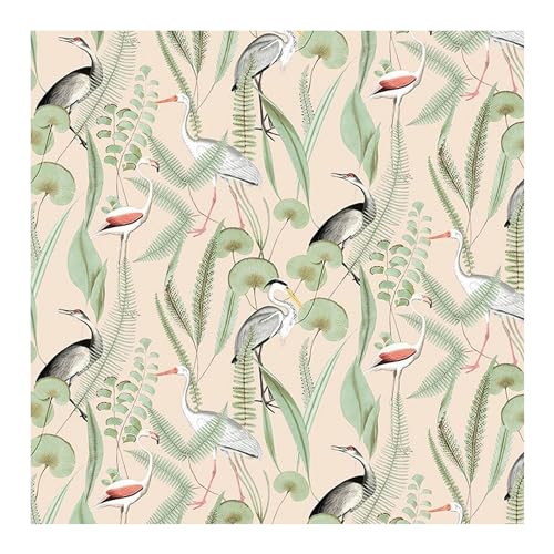 Image of Muriva Eden Kivu Birds Water Plants Wallpaper Pink M37403