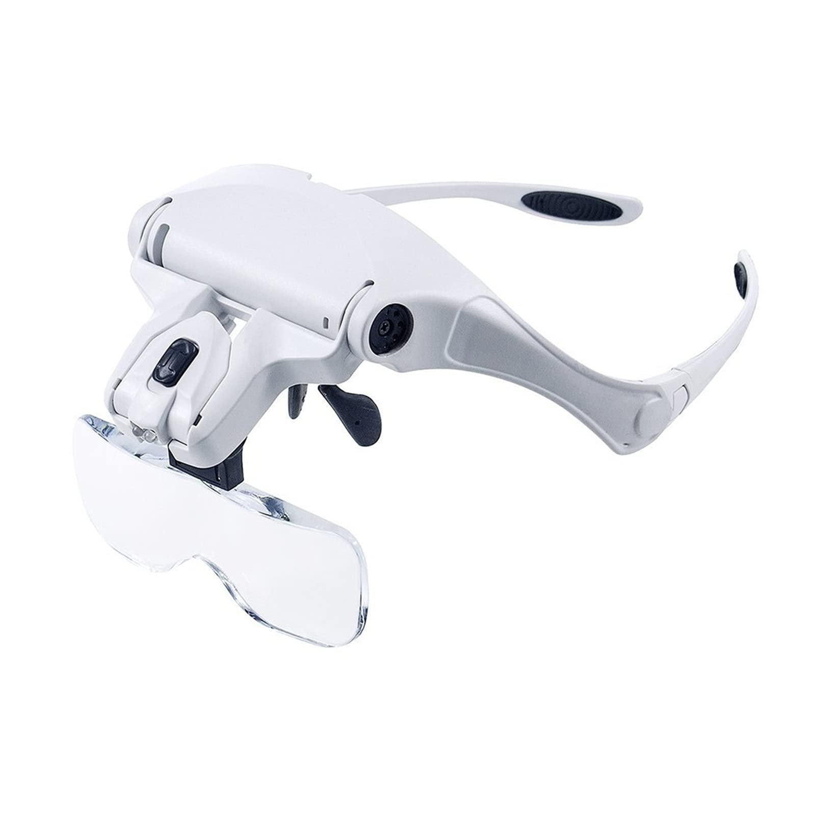 asdchZen Headband Magnifier,Head Magnifier Glasses Eyelash Extension 5 Lens Adjustable Headband Magnifying Glass Magnifier W/Light Lamp Magnifying Glasses For False Lashes