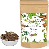Dirghaanshi Natural and Herbal Mulethi Root Stick, Jeshthamadh, Yashtimadhu, Licorice Root, Liquoric