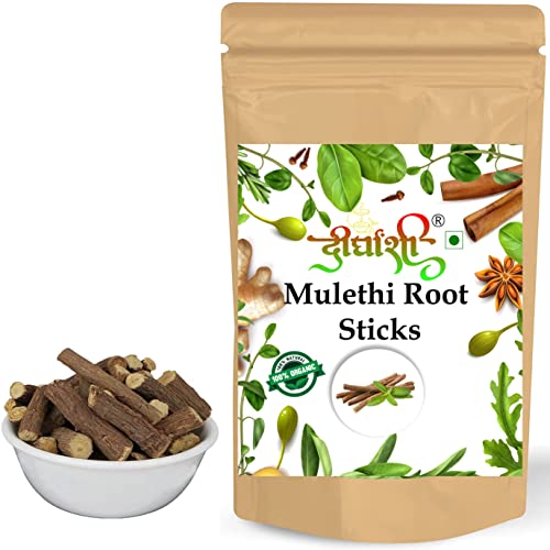 Dirghaanshi Natural And Herbal Mulethi Root Stick, Jeshthamadh, Yashtimadhu, Licorice Root, Liquorice Root Sticks, Glycyrrhiza Glabra, Irattimadhuram Sticks (Pack Of 100 Gm) #TOP1