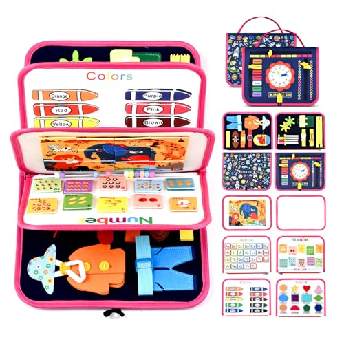 VISATOR Busy Board Juguetes Montessori 3+ Años Juguetes Niños Juegos Niños Regalo Bebe Juegos Educativos Busy Book Busy Board Quiet Book Libro Sensorial Juegos Educativos Tablero Sensorial (Azul)