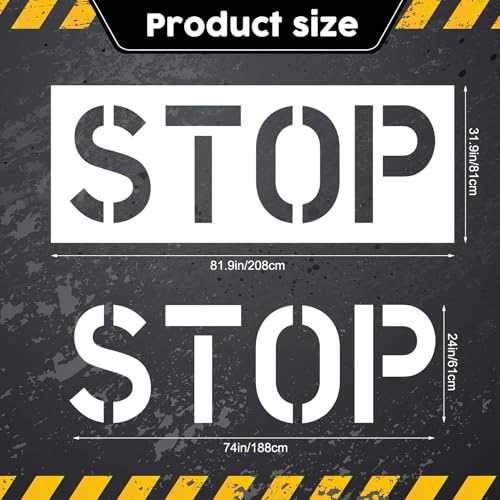 Stop Stencil, 24" Tall Letters for Pavement – Foldable Silicone Reusable Stencil for Asphalt & Concrete – 32"x82" Outer Size, 1mm Thickness – Ideal for Painting Stop Signs & Pavement Lines by CODOHI - Image 2