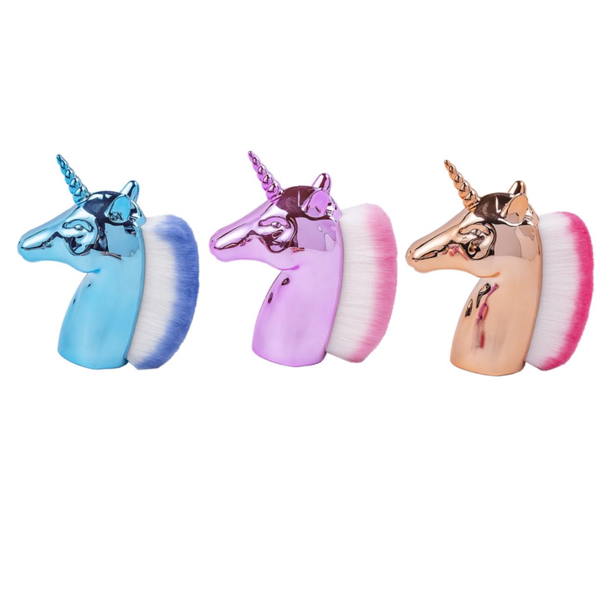 Healeved 3pezzi Spazzola per Unghie in Materiale Durevole per Pulizia Manicure Design Forma di Unicorno Setole Ergonomiche