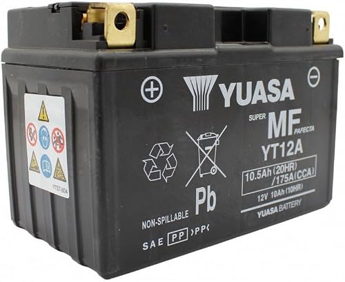 Yuasa YT12A Batterie moto 12 V 175 CCA VRLA haute performance sans entretie - 4