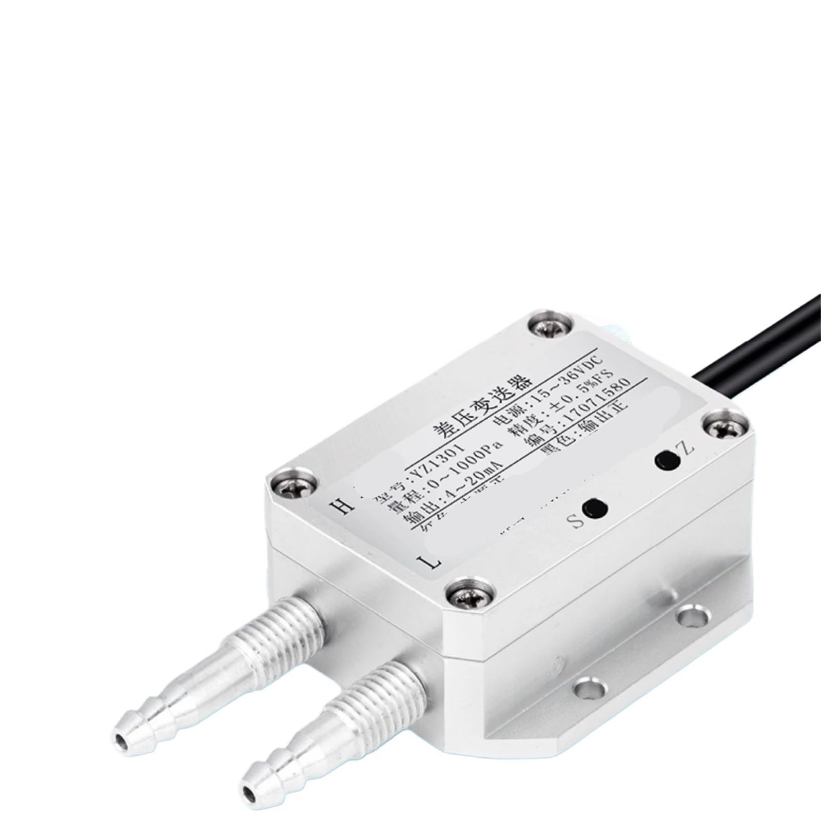 Sensor de presión estática HVAC, transmisor diferencial for monitoreo filtros aire en conductos habitaciones Alta precisión(4-20MA,0-1000Pa)