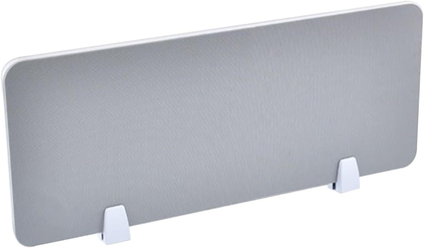 Cloison de séparation de bureau réglable 119,9 x 30 cm – Clôture acoustique insonorisée à clipser pour espaces de travail de bureau, couleur grise, améliore la productivité et la concentration
