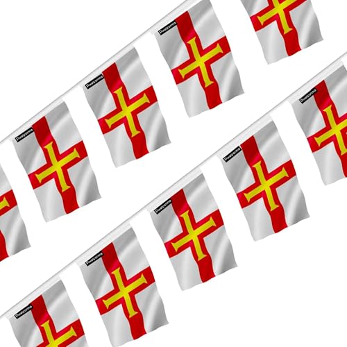 Guirlande drapeau Guernesey 18x28cm 100 pièces pour vos fêtes et soirées à thème