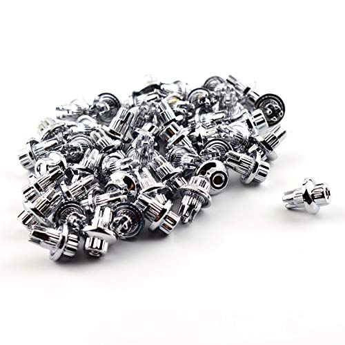 steel.frame.motor 50pcs Wheel Rim Rivets Hole 7.6mm/0.3in Replacement ABS Plastic Chrome Silver