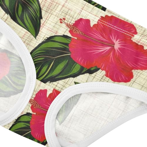 Red Hibiscus Flowers Girls Underwear Toddlers 2t Cotton Girl Panties Cute Fancy Briefs Girls Undies4