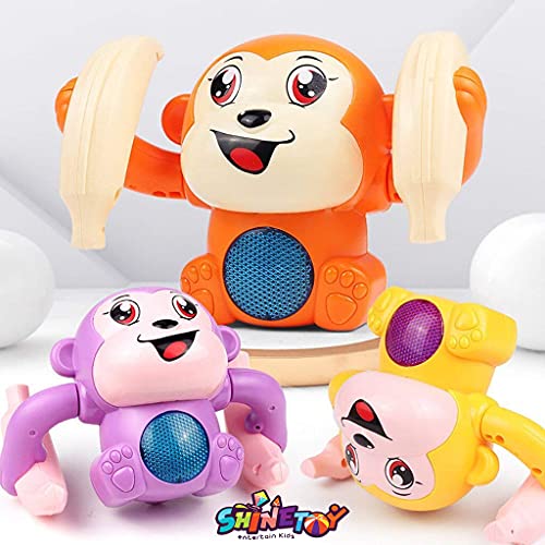Image of SHINETOY Rolling Banana Monkey Toys with Voice /Touch Sensor On Dancing Monkey Dancing Toy for Kids Rolling Electric Monkey for Children Doll Tumble Monkey Toy with Sound - Multi Color