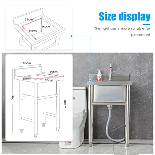 Évier commercial 304 à grand compartiment pour une installation durable