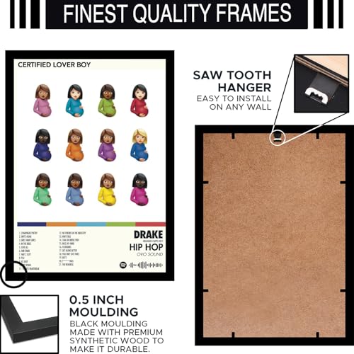 Image of BLINKART Drake- Lover Boy Wall Wall Photo Frames | Wall Art for Bedroom, Living Room, Studio or Office | Album Cover Print with Spotify Song Link QR Code | Gift for Fans - 8x12 In