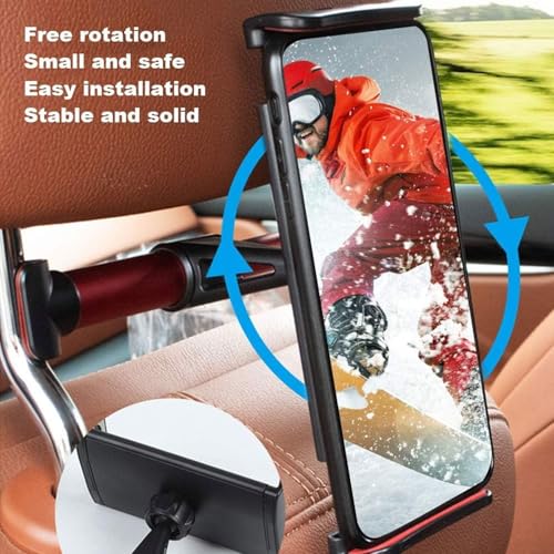 Image of GIFTMAX Headrest Phone Holder Adjustable Car Back Seat Tablet Mount Universal for 4.7 to 10.5 Inch Cellphone and Tablet (Headrest Phone Holder)