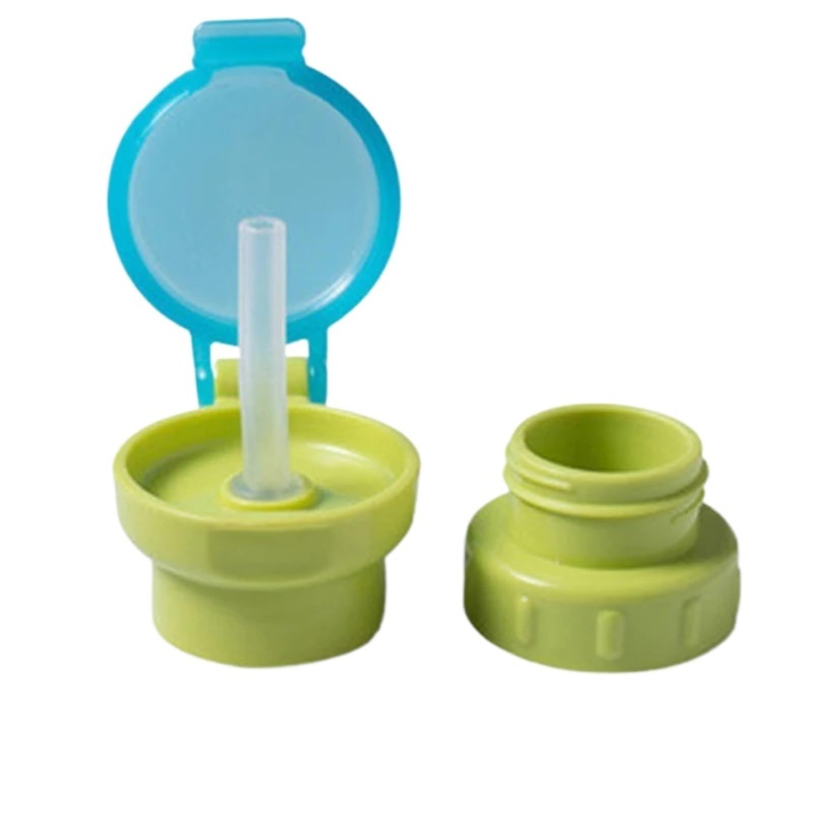 Eowstar 2pcs Spill Proof Water Bottle Cap with Straw - Twist Cover for Juice, Soda, and Water(Blue)