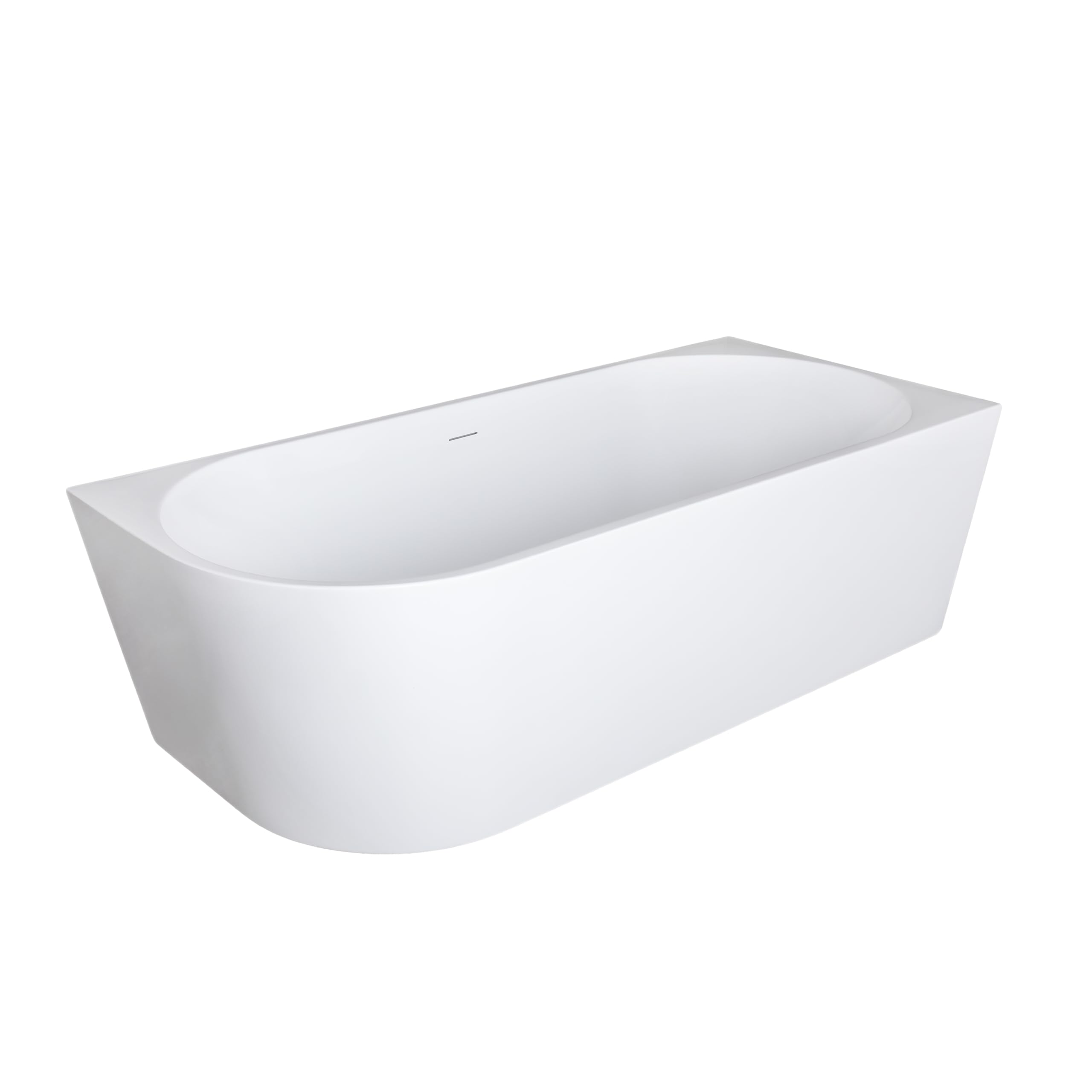 Aloni Halb-Freistehende Eckbadewanne – rechtsseitige Eckwanne, Acryl, Weiß, 180 × 80 × 60 cm
