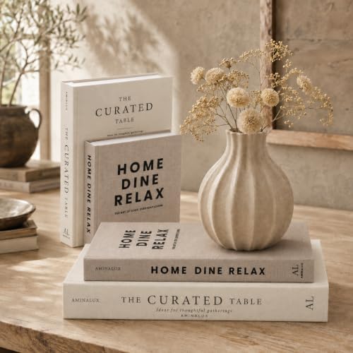 Decorative Books for Home Decor with Storage – Set of 2 Faux Linen Book Boxes with Aesthetic Covers – Enhance Your Coffee Table, Bookshelf Decor – Hidden Storage for Photos, Keepsakes, and Jewelry image 2