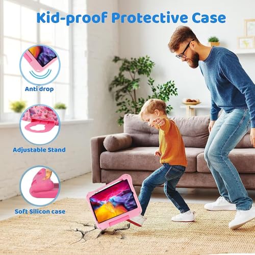 iPad Air 11 2026 M4 11 inch Kids Tablet Case for Kids Boy Girl,iPad Air 4th 5th 6th Generation Princess Light EVA Foam Shockproof Kid-Friendly Kid Pro Tablet Cover with Stand Handle Pink - image 4