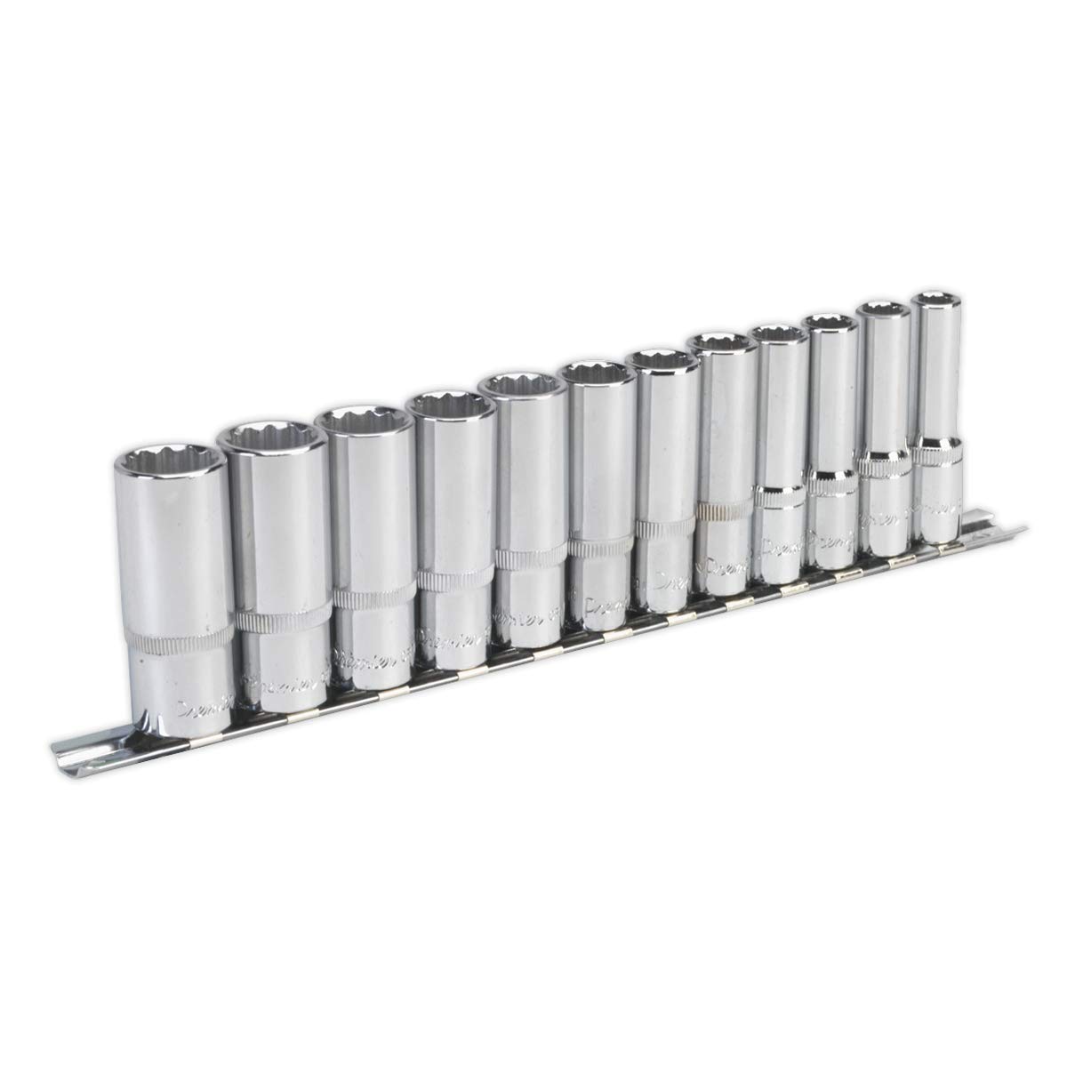 Sealey Ak2683 Socket Set 12Pc 3/8Sq Drive 12Pt Deep Walldrive Metric