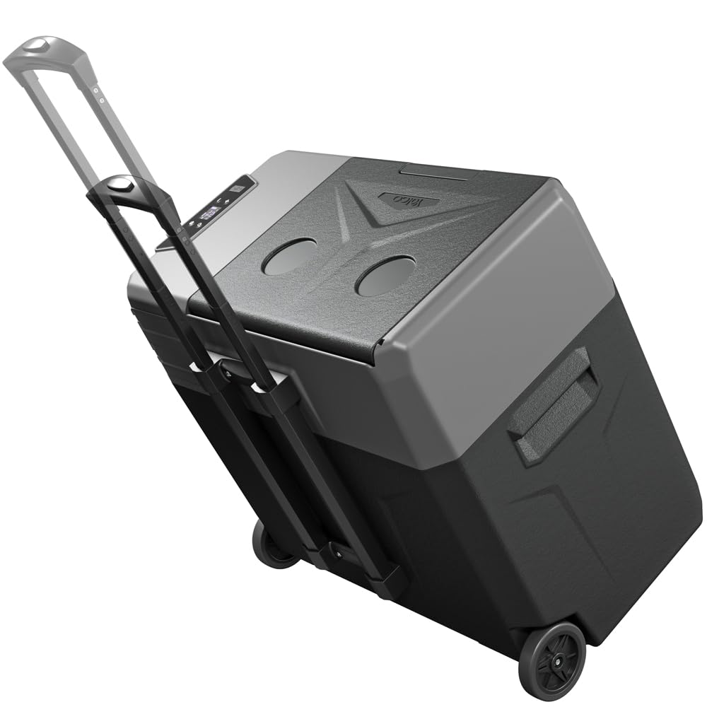 Yolco BCX50 Carbon Electric Compressor Cool Box, sterowanie aplikacjami przez Bluetooth, 12/24 V i 230 V do samochodów, ciężarówek, łodzi, lodówki kempingowej