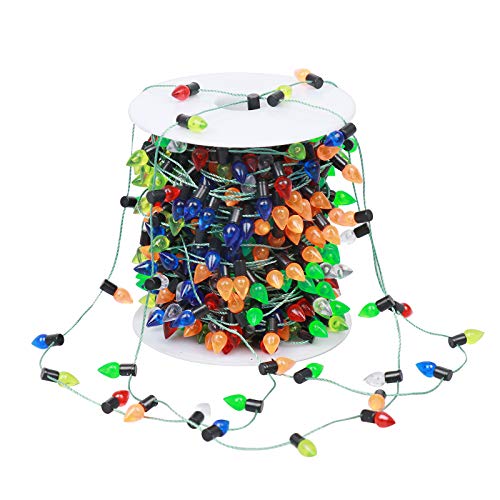 Ujuuu 49 Feet Christmas Tree Beads Lightbulb Shape Beads Garland Spool Rope for Christmas Tree Wedding Garden Indoor Outdoor DIY Decoration Supplies (style2)