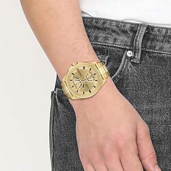 HUGO Analoog kwartshorloge met zwarte roestvrijstalen armband voor