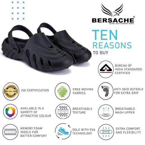 Image of BERSACHE Extra Soft Classic Casual with Regular wear with Ultra Soft & Flexibility Technology Clog for Men's