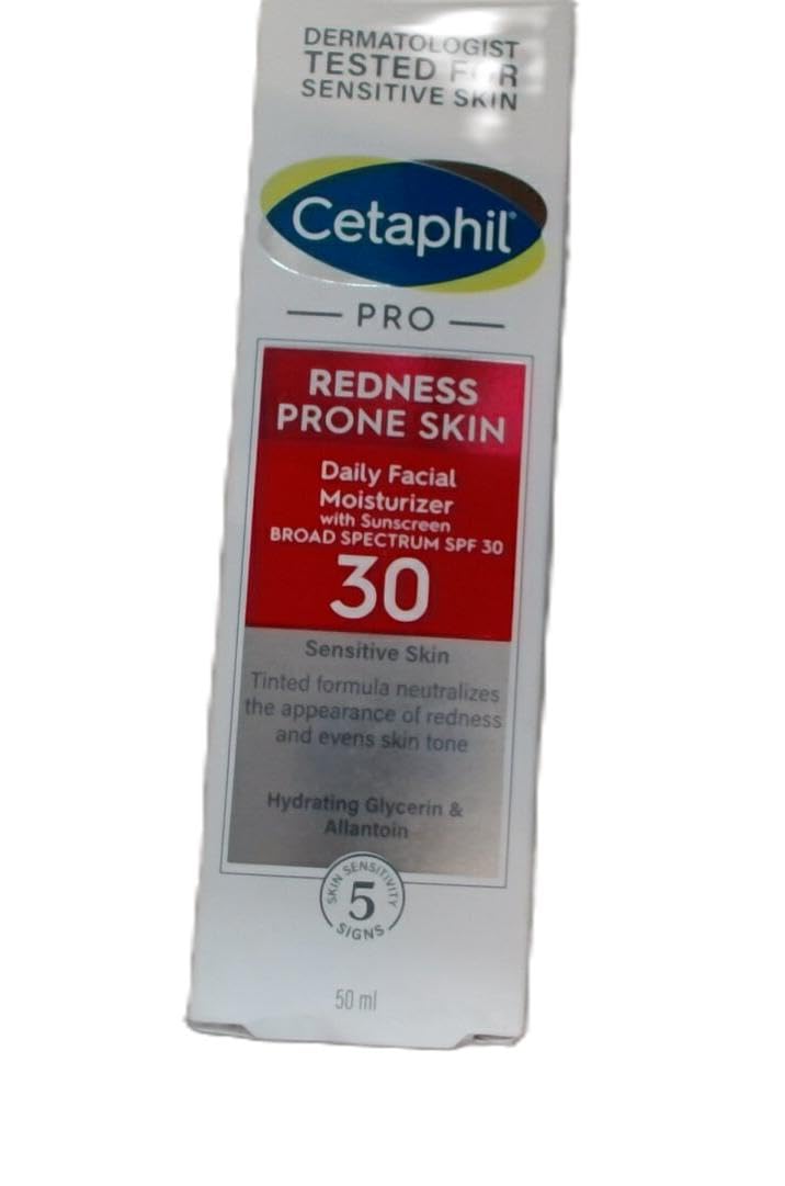 CETAPHIL Redness Relieving Daily Facial Moisturizer SPF 40, 1.7 fl oz, Broad spectrum Sunscreen, Neutral Tint, For Redness-Prone Skin