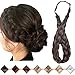 Braids Extensions Haargummi Haarteil Verstellbare Kopfband 5 Stränge Geflochten Haargummi mit Haaren Elegant Hair Extensions für Hochzeit 2.5cm Breit-30g #Dunkelbraun