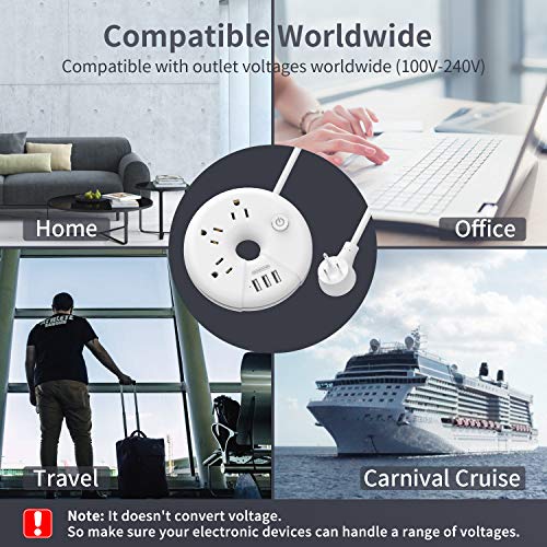 image for NTONPOWER 15 ft Long Extension Cord Power Strip with USB, Donut Power 