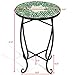 Giantex Outdoor Side Table, Mosaic Patio Table, 14inch Accent Table Plant Stand, Ceramic Tile Top Metal Frame, Small End Table Porch Beach Patio Garden Balcony Poolside
