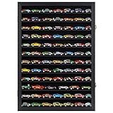 Hot Toy Cars Wheels Matchbox Model Cars Hot Display Case Cabinet UV Protection 1/64-1/43 Scale (Black Finish) 26.5 X 18.75 X 3.25 Inches