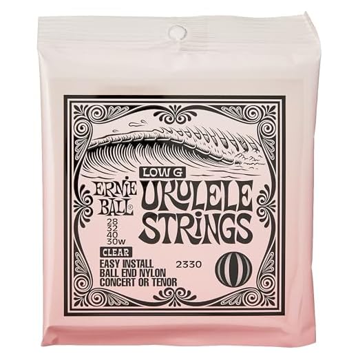 Ernie Ball Concert & Tenor Nylon Ball End Ukulele Strings Wound G, Clear (P02330)