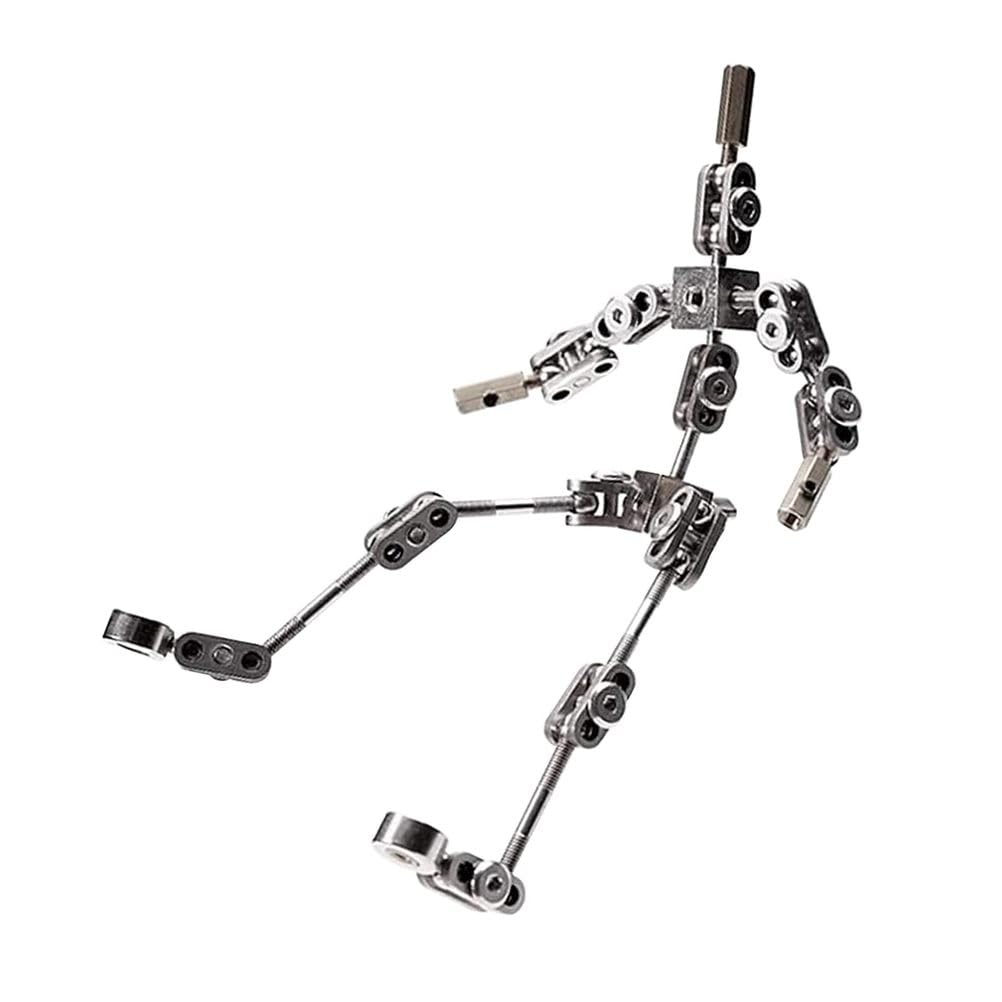 DIY Metalowy Szkielet Lalki ze Stali Nierdzewnej, szkielet lalki 12cm-20cm do animacji poklatkowej z rękami i czaszką lub projektem postaci animowanej oraz kreatywną zabawą,12cm