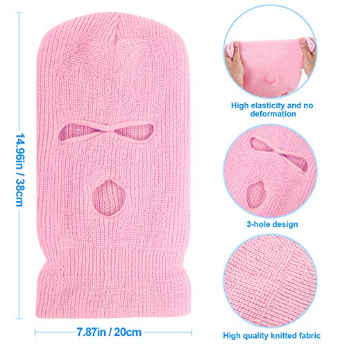 image for Tmflexe 2 Pieces 3-Hole Full Face Mask Cover Ski Mask Winter Balaclava