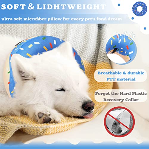 Image of Inflatable Dog Donut Cone Collar for Dogs Cats-Soft Recovery Dog Cone Adjustable Protective E-Collar Dog Neck Donut Dog Cone Alternative After Surgery to Prevent Biting Licking Scratching(Large Dogs)