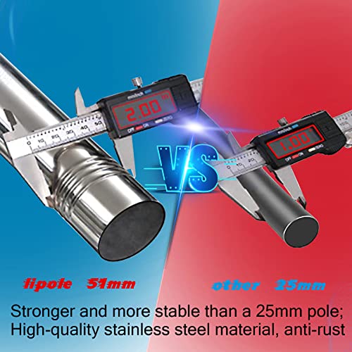11 FT String Light Poles for Outside,Heavy Duty Stainless Steel Pole for Outdoor String Lights Sun Shade Sail Canopy, Ideal for Wedding, Party, Halloween, Christmas Decoration, Backyard(2pcs))