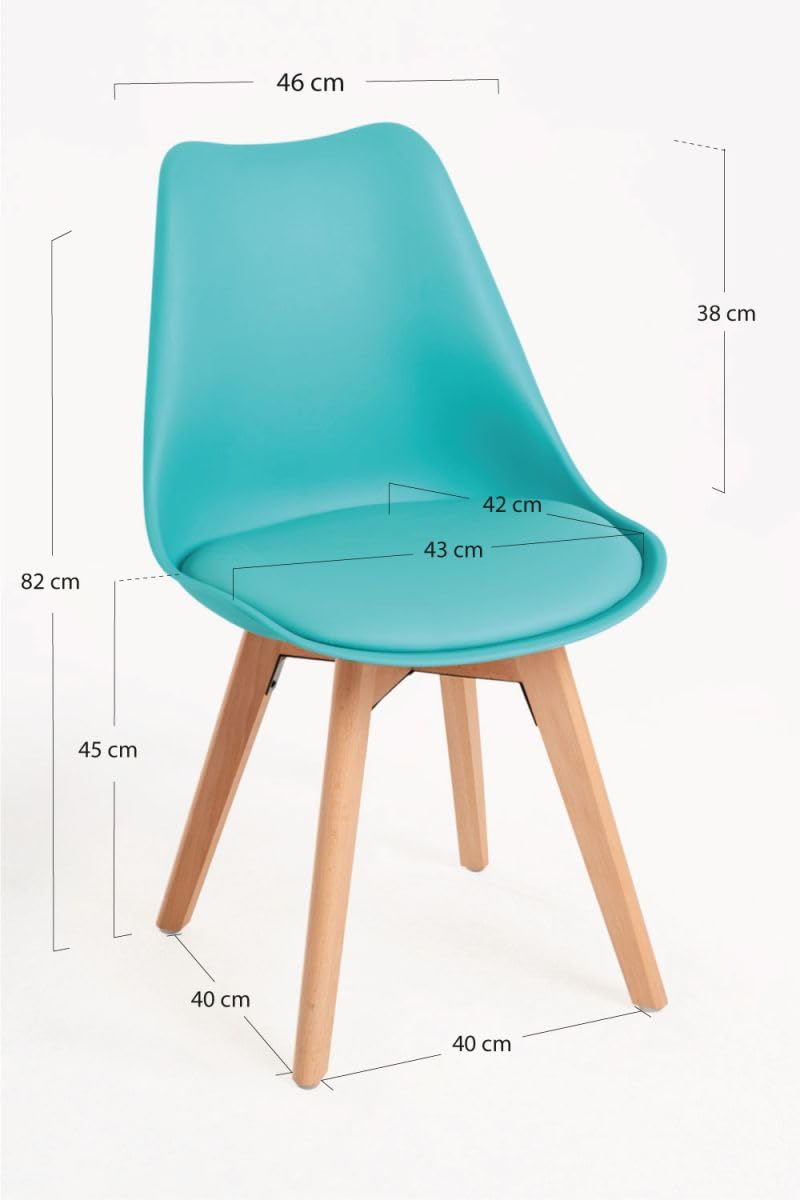 Regalos Miguel - Packs Sillas Comedor - Pack 4 Sillas Synk Basic - Aguamarina