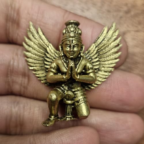 Image of Sitting Garuda Miniature Brass Idol Divine Protector Showpiece