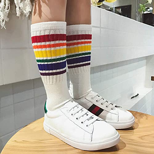 5 Pairs Cute Bow ToddlersLong Socks Baby Girls Knee High Socks Tube Ruffled Stockings2