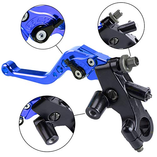Mrelc Universal Motorcycle 7/8" 22Mm Handlebar Brake Master Cylinder Clutch Lever Cnc Left & Right Set Compatible With Harley Honda Kawasaki Suzuki Yamaha（ Piston Diameter 12.7Mm (Blue) #TOP2