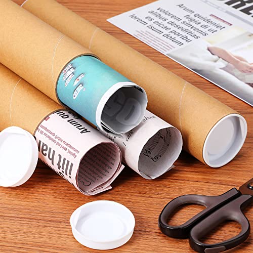 60 Pack Mailing Tubes with Caps Kraft Poster Storage Tubes Document