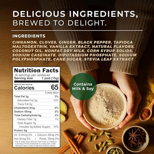 Image of Gya Tea Co Vanilla Chai Latte Tea Gift Set (16 Count) - Decaf Tea Pod for Lovers Get Well Gifts - Manually Harvested - Enjoy Hot or Iced