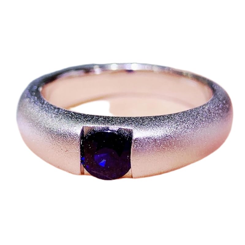 Bague saphir bleu naturel en argent, le cadeau d'anniversaire idéal