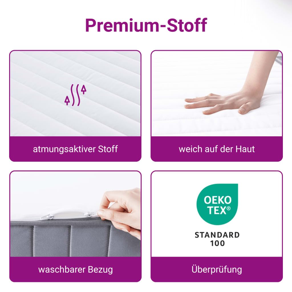 vidaXL Matratze Schaumstoff, Schaumstoffmatratze Atmungsaktiv Hautfreundlich, Schaumstoffplatte Härtegrad Mittelweich, Schaumstoffpolster, 120x200cm